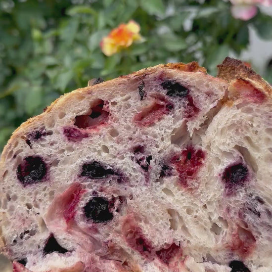 Organic blueberry strawberry sourdough